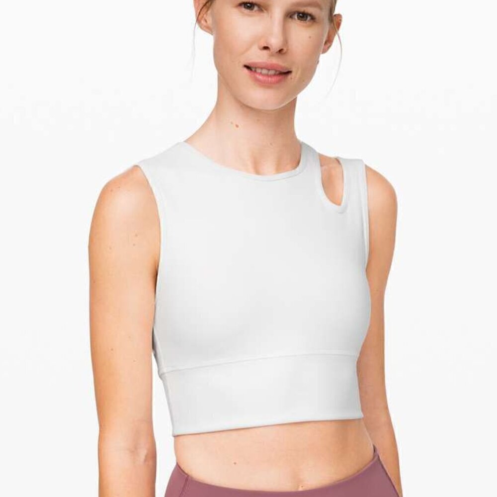 NWT Lululemon Mastered Motion Cropped Tank - 12 White